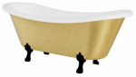 Vann, teisaldatav Besco Amelia Glam, 190 cm x 77 cm x 69 cm, ovaalne, kuldne/must