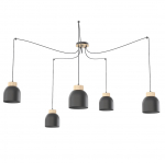 Valgusti lagi Emibig Kru, E27, 5 x 15 W, must v.