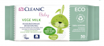 Puhastuslapid beebidele, naha puhastamiseks, lastele Cleanic Baby Eco Vege Milk, 50 tk