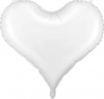 Fooliumist &otilde;hupall erikujuga PartyDeco Heart, valge v.