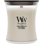 K&uuml;&uuml;nal, l&otilde;hna WoodWick Tonka & Almond Milk, 50 - 65 h, 275 g, valge v.