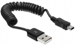 Juhe Delock USB / USB-mini Mini USB male, USB 2.0 A male, 0.6 m, must v.
