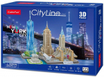 3D-pusle Cubicfun City Line New York City MC255h, 37 cm x 22.5 cm, 123 tk, mitmev&auml;rviline