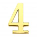 Uksenumber Haushalt GP-4, 4.5 cm x 2.8 cm, tsink, kuldne v.