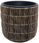 Lillepott Home4you Wicker 38095, plastik/metall, hele pruun v.