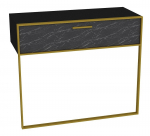 Konsoollaud Kalune Design Polka, kuldne v./must v., 90 cm x 38.5 cm x 76.8 cm