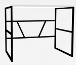 Kirjutuslaud Kalune Design Monea 495SSE1502, 90 cm x 74 cm, 60 cm, valge v./must v.