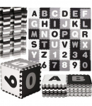 Matt beebidele - pusle Foam Mat Alphabet, 175 cm x 175 cm, 110 tk, valge/must