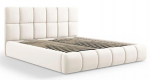 Voodi kahekohaline Micadoni Home Bellis Velvet, 140 x 200 cm, beež v., ilma madratsita, p&otilde;hjalippidega