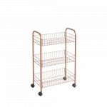 3-korruseline ratastel k&auml;ru Metaltex Copper, 41 cm x 63 cm x 23 cm, vask v.