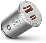 Auto laadija 3MK HyperCar, USB/USB Type-C, h&otilde;be v., 30 W