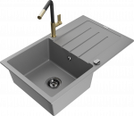 K&ouml;&ouml;givalamu koos kraaniga Mexen Bruno Flora, graniit, 79.5 cm x 49.5 cm x 20 cm, kuldne/must/hall