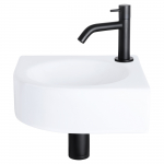 Vannitoa kraanikauss su mai&scaron;ytuvu, keraamiline, 30 cm x 30 cm x 10 cm, valge/must