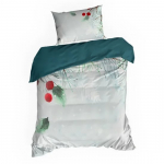 J&otilde;ulu voodipesu komplekt Robin, helehall/roheline, 140 x 200 cm