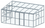 Kasvuhoone SOHO PC+Glass 006865, karastatud klaas, 5.05 x 2.9 m, 6 mm