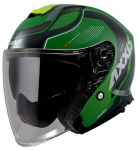 Mootorratta kiiver Axxis Mirage SV Village C6, S (55-56 cm), must/roheline