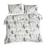 Voodipesukomplekt PTF-134, valge v./roheline v./roosa v., 70 x 80 cm, 160 x 200 cm