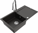 K&ouml;&ouml;givalamu koos kraaniga Mexen Leo, graniit, 90 cm x 50 cm x 19 cm, kuldne/must/kroom