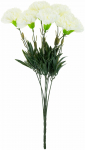 Kunstlill, nelk, valge/roheline, 43 cm