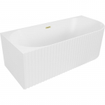 Vann, teisaldatav Mexen Gia Left, 150 cm x 75 cm x 58 cm, ovaalne, kuldne matt/valge matt