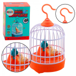 Interaktiivne m&auml;nguasi lind Lean Toys Mini Birdcage, 10 cm, oranž v.