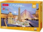 3D-pusle Cubicfun City Line Paris MC254h, 38.1 cm x 25.4 cm, 114 tk, mitmev&auml;rviline