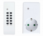 Pistikupesa kaugjuhtimispuldiga Haushalt RC10RCS19GSB, maandusega, valge v.