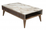 Kohvilaud Kalune Design Milan, valge v./p&auml;hklipuu v., 105 cm x 60 cm x 34.6 cm