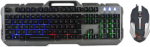 Juhtmega klaviatuuri ja hiire komplekt Rebeltec for INTERCEPTOR Players, Inglise (US), must v./hall v.