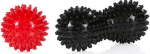 Massaaživahendite komplekt Gymstick Spikey Massage Ball Combo 63014, must v./punane v., 7.5 cm
