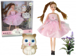 Nukk Lean Toys Emily Flowers & Cat 13913, 30 cm, roosa
