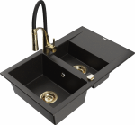 K&ouml;&ouml;givalamu koos kraaniga Mexen Gaspar Aster, graniit, 73.7 cm x 47.5 cm x 17.7 cm, metallic black / gold