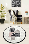 Vaip Conceptum Hypnose Three Cactus Djt, valge/must, 100 cm x 100 cm