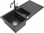 K&ouml;&ouml;givalamu koos kraaniga Mexen Andres Black granite, graniit, 100 cm x 50 cm x 20 cm, must