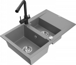 K&ouml;&ouml;givalamu koos kraaniga Mexen Gaspar, pol&uuml;resiin/graniit, 73 cm x 47 cm x 17.7 cm, h&otilde;be/must/hall