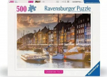 Pusle Ravensburger Scandinavian Places Sunset Copenhagen, 36 cm x 49 cm, 500 tk, mitmev&auml;rviline