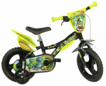 Lisaratastega laste jalgratas, laste Bottari Dinosaur BOTTARI.612L-DSA, must/kollane/roheline, 12"