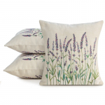 Dekoratiivpadjap&uuml;&uuml;r, valge v./violetne v., 45 cm x 45 cm