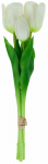 Kunstlilledest kimp, tulbid, valge/roheline, 30 cm