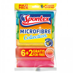 Lapp, universaalne Spontex Microfibre, mitmev&auml;rviline, mikrokiud, 8 tk