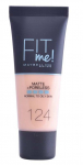 Vedel jumestuskreem Maybelline Fit Me Matte + Poreless Clay 124, 124 soft sand, 30 ml