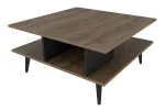 Kohvilaud Kalune Design Akya, must v./p&auml;hklipuu v., 89 cm x 89 cm x 44 cm