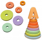 Arendav m&auml;ng Wood&Joy Toddler Stacker, 15 cm, mitmev&auml;rviline