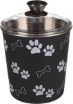 Lemmikloomade suupistekonteiner kaanega Flamingo Kena, 1.9 l, 16 cm x 16 cm x 21.5 cm, must