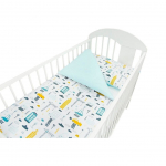 Beebide voodipesu katete komplekt Ankras, 100 x 135 cm, valge/kollane/t&uuml;rkiissinine