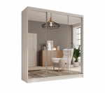 Riidekapp ADRK Tola, valge v., 200 cm x 61 cm x 215 cm, peegliga