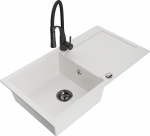 K&ouml;&ouml;givalamu koos kraaniga Mexen Leo, vaik/graniit, 90 cm x 50 cm x 19 cm, valge