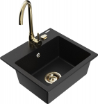 K&ouml;&ouml;givalamu koos kraaniga Mexen Milo, vaik/graniit, 43.5 cm x 41 cm x 17.1 cm, must