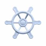 Juhtraud 4IQ Sailboat Rudder, 21.5 cm x 21.5 cm, helesinine v.