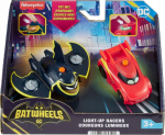Autode komplektid Fisher Price Batwheels Light Up Racers HML24, 1:55, must v./punane v.